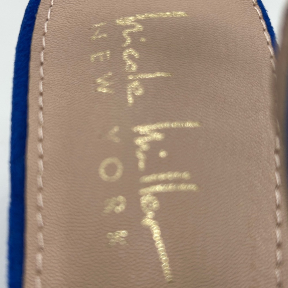 Nicole Miller New York Melrose Blue Faux Suede Slingback Block Heel Pumps 6 NIB - Picture 10 of 13